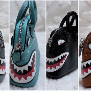 Genuine Swift Leather Snarky Shark Bag Charm